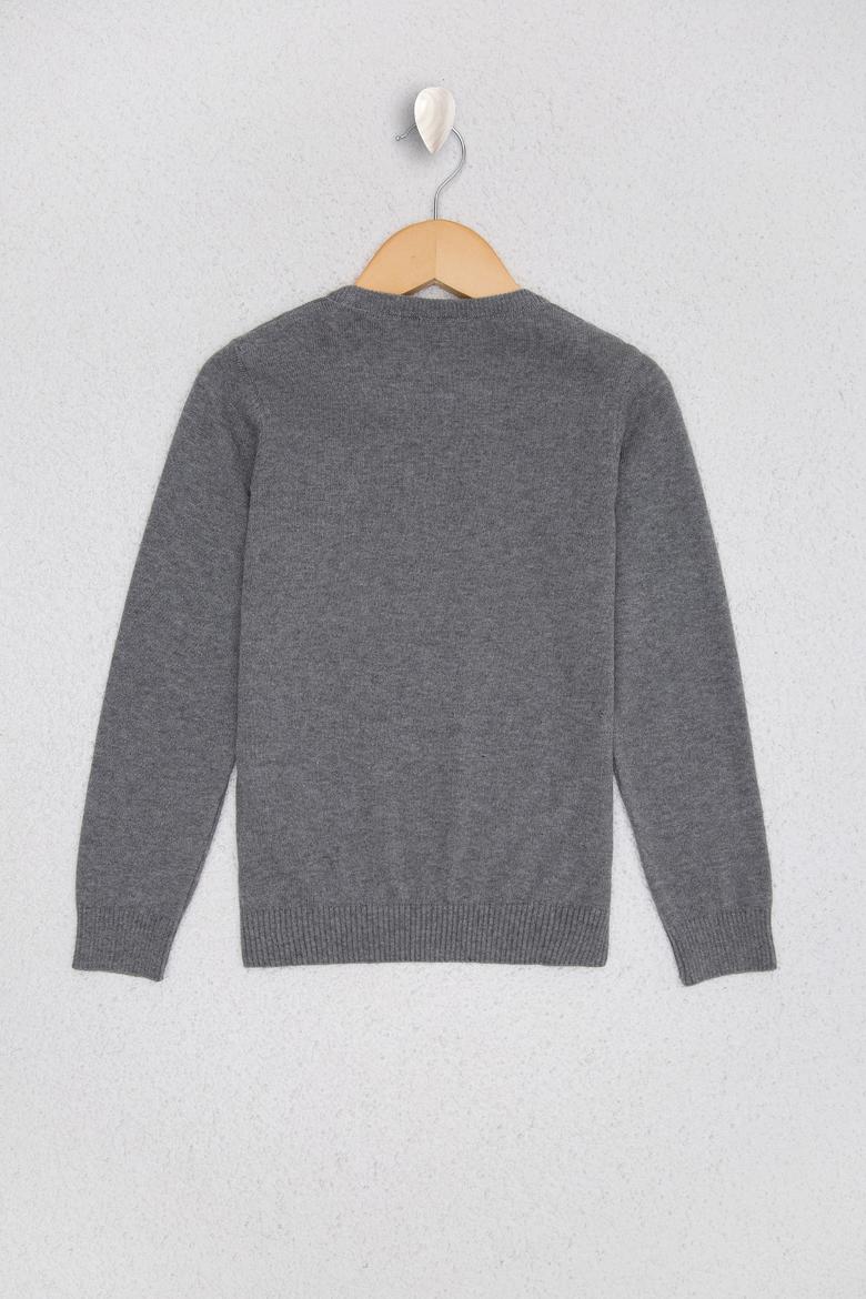 Erkek Çocuk Gri Triko Kazak Basic - 50210679087