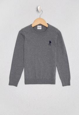 Erkek Çocuk Gri Triko Kazak Basic - 50210679087