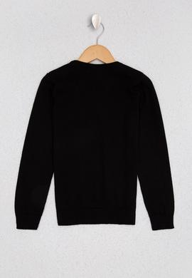 Erkek Çocuk Siyah V Yaka Triko Kazak Basic - 50210681050