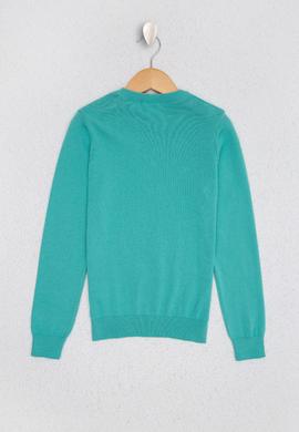 Kız Çocuk Yeşil Triko Kazak Basic - 50210678042