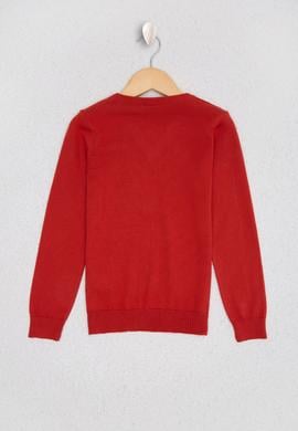 Erkek Çocuk Kırmızı Triko Kazak Basic - 50210681121