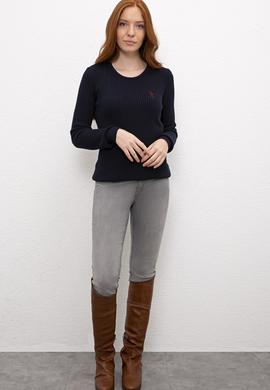 Kadın Lacivert Triko Kazak Basic - 50224703016