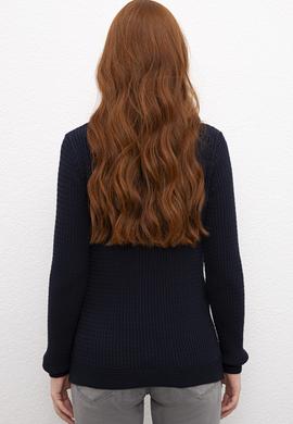 Kadın Lacivert Triko Kazak Basic - 50224703016