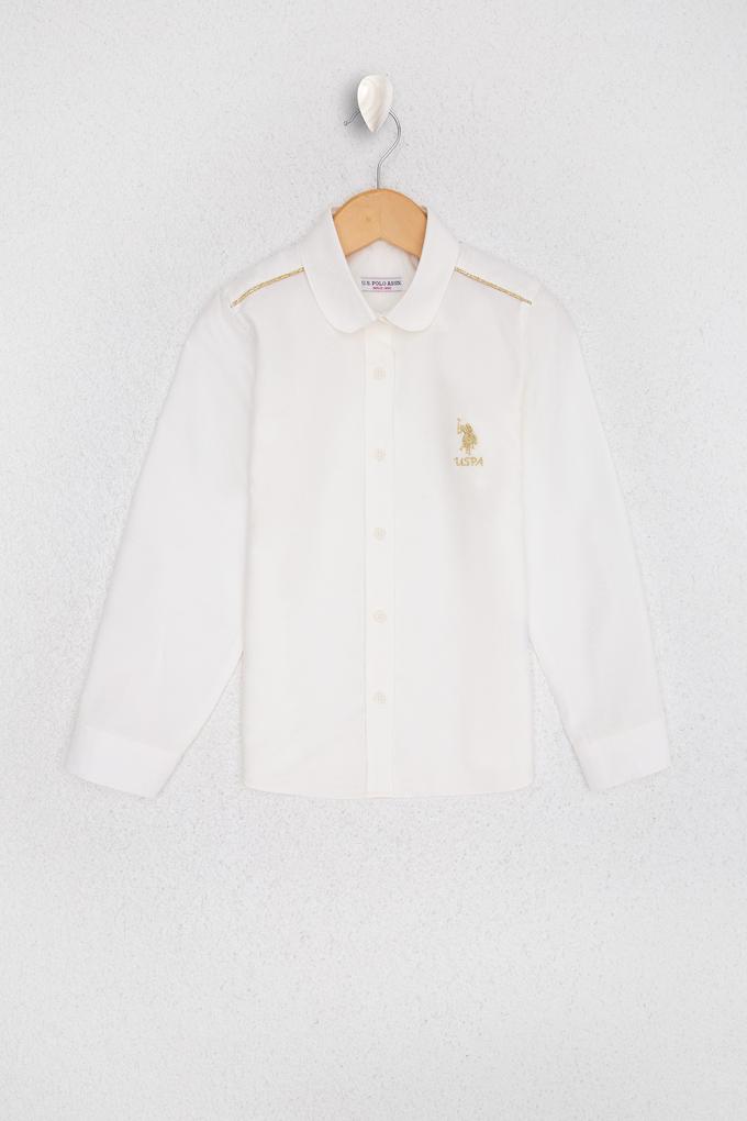 Kız Çocuk Beyaz Gömlek Uzunkol