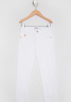 Kız Çocuk Beyaz Kanvas Pantolon - 50222925006