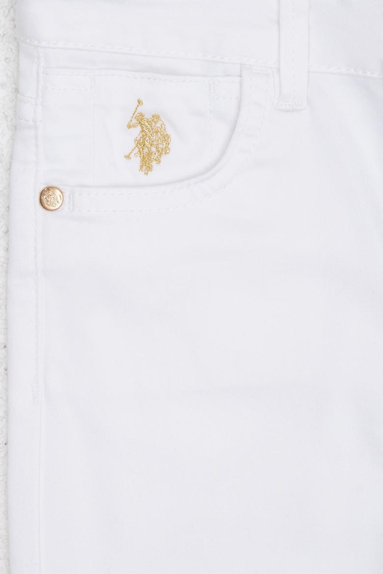 Kız Çocuk Beyaz Kanvas Pantolon - 50222925006