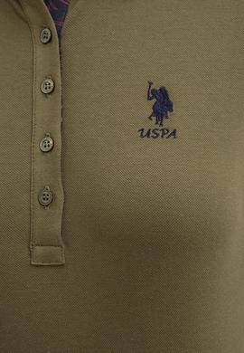 Kadın Koyu Haki Basic Polo Yaka Sweatshirt - 50205969061