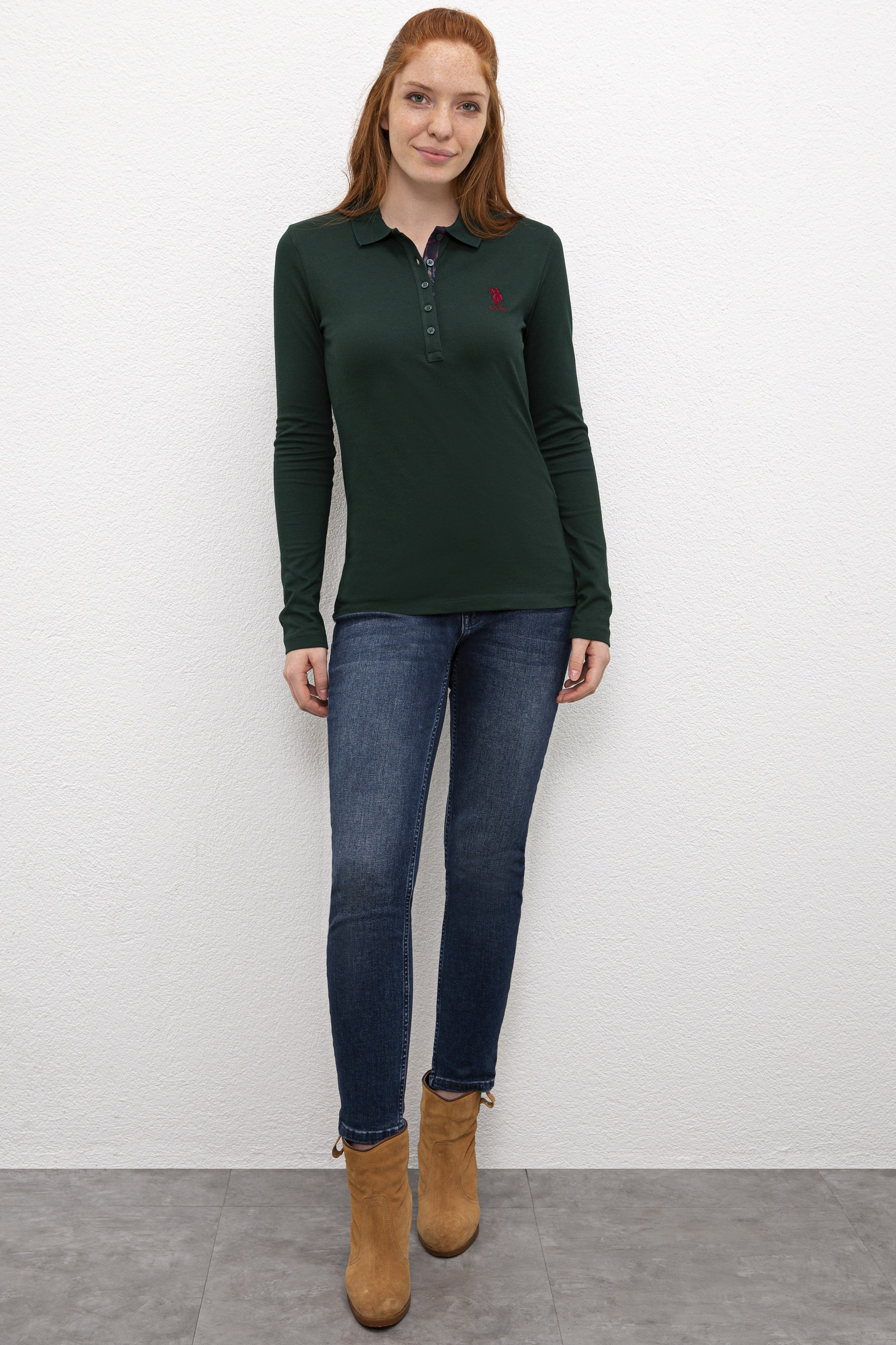 Kadın Yeşil Sweatshirt Basic - Image 4