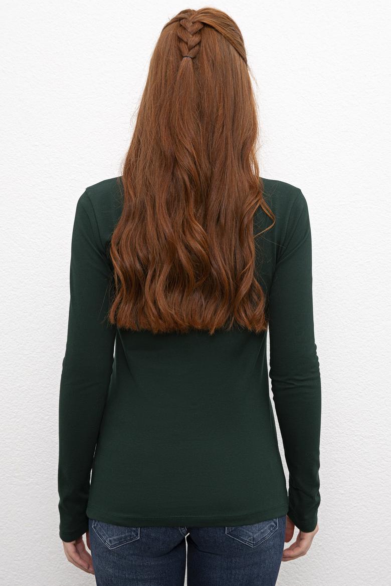 Kadın Yeşil Sweatshirt Basic - 50205969082