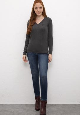 Kadın Antrasit Basic Kazak - 50206420027