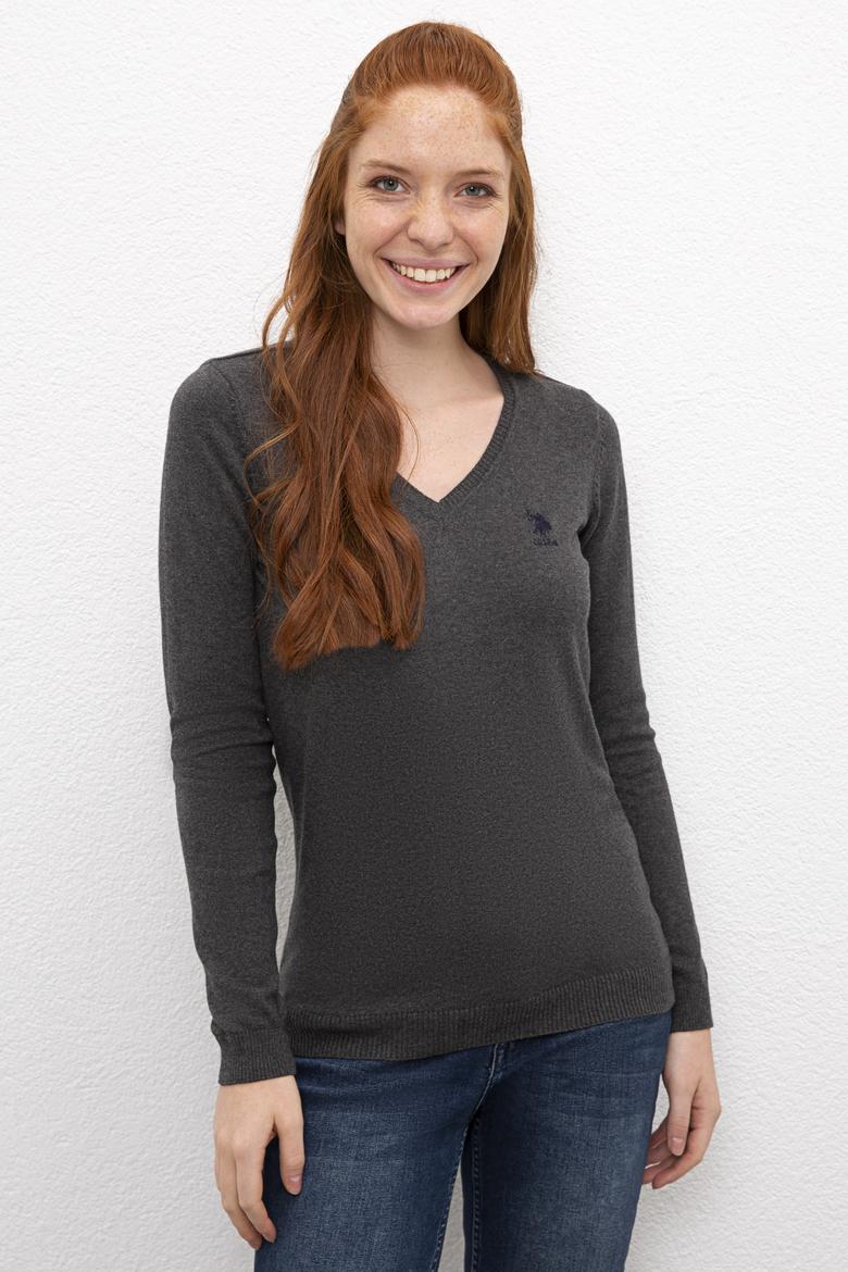 Kadın Antrasit Basic Kazak - 50206420027