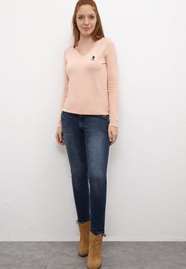 Kadın Pudra Basic Kazak - 50206420059