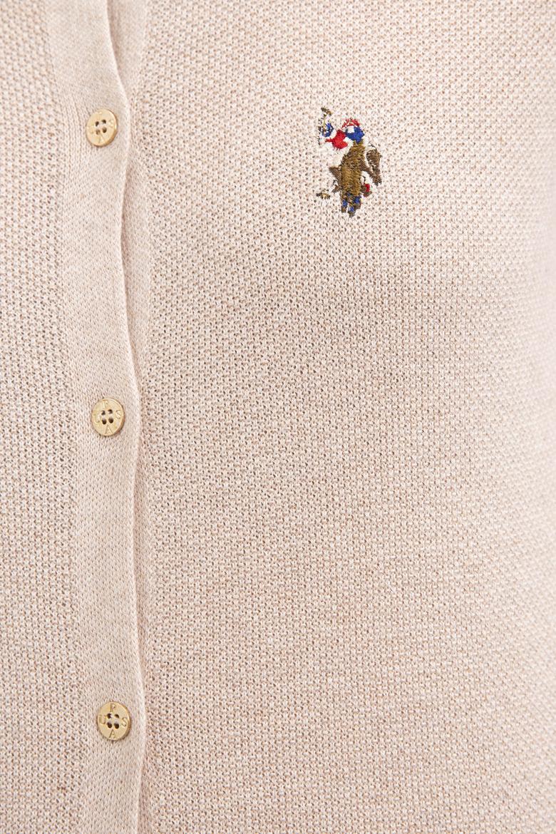 Kadın Bej Basic Triko Hırka - 50206444005