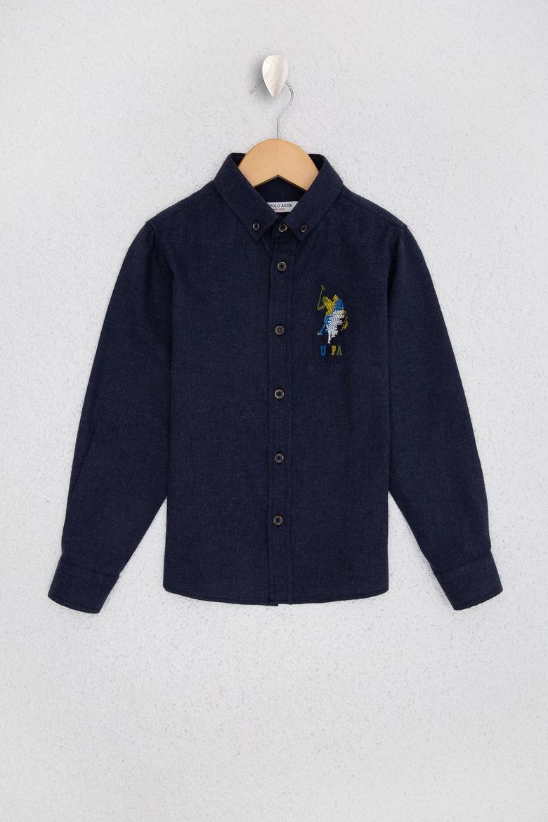 Erkek Çocuk Lacivert Gömlek Uzunkol