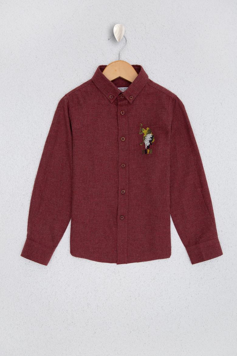 Erkek Çocuk Kırmızı Gömlek Uzunkol