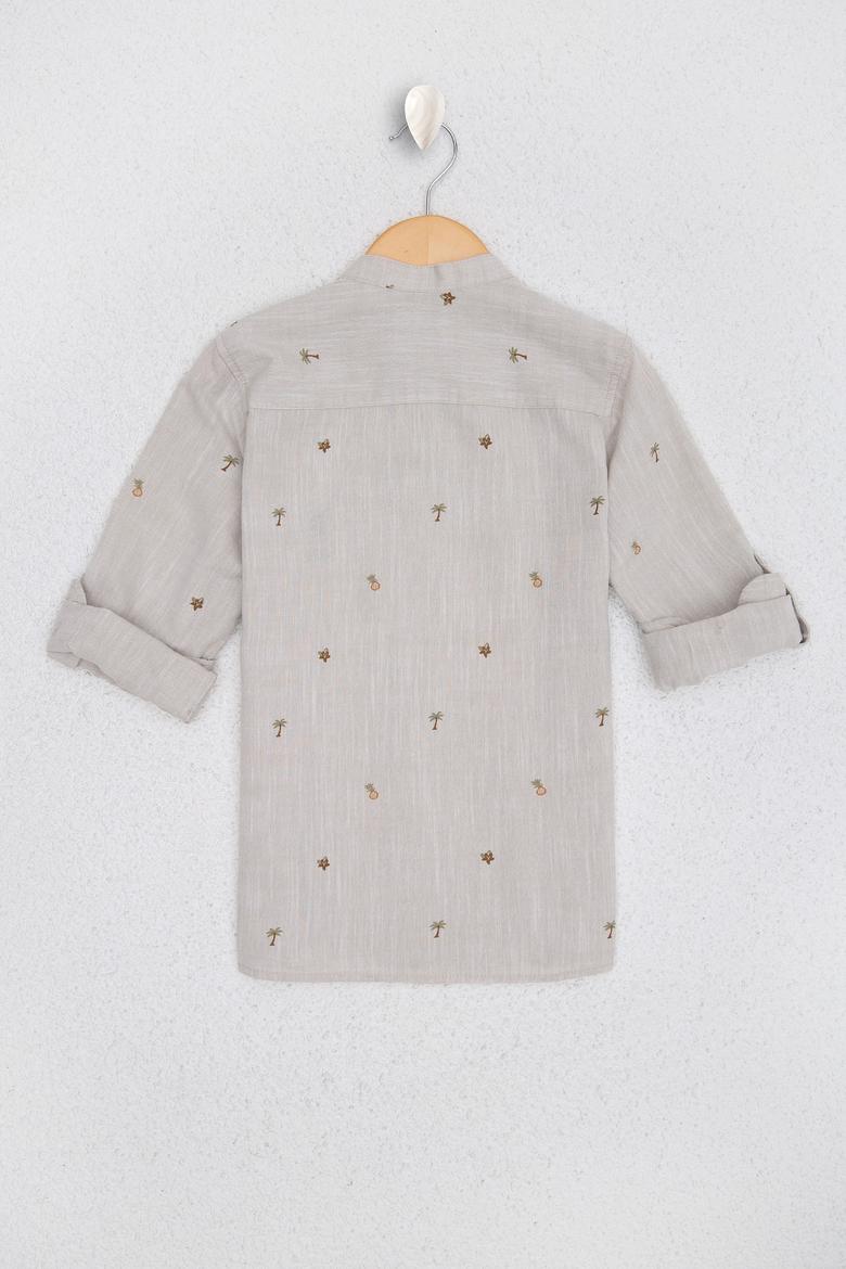 Erkek Çocuk Gri Gömlek Uzunkol - 50219418011