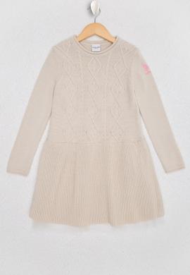 Kız Çocuk Beyaz Triko Elbise - 50223441014