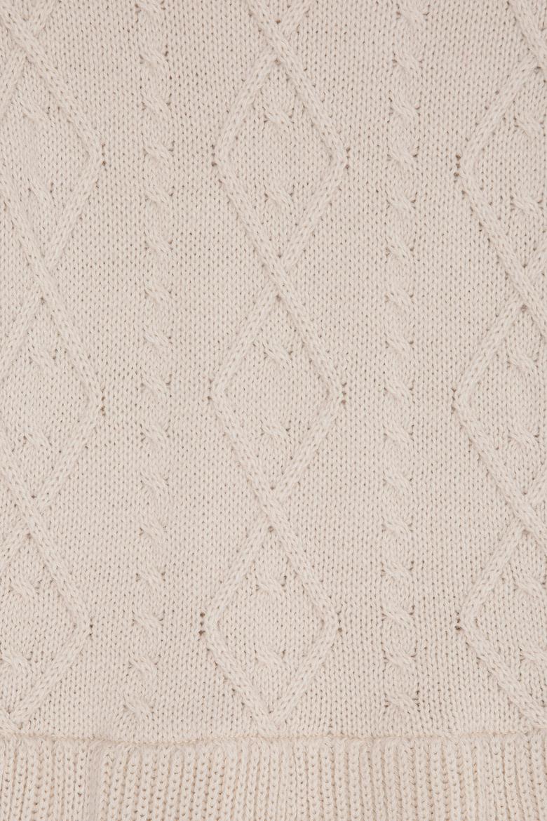 Kız Çocuk Beyaz Triko Elbise - 50223441014