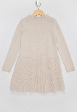 Kız Çocuk Beyaz Triko Elbise - 50223441014