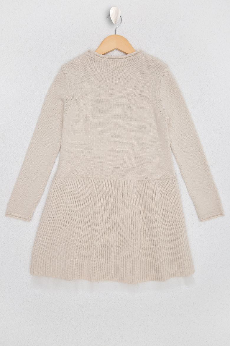 Kız Çocuk Beyaz Triko Elbise - 50223441014