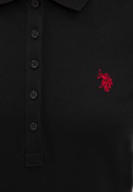 Kadın Siyah Basic Polo Yaka Tişört - 50222743058