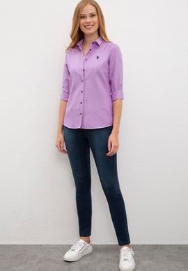 Kadın Mor Gömlek Uzunkol Basic - 50231191054