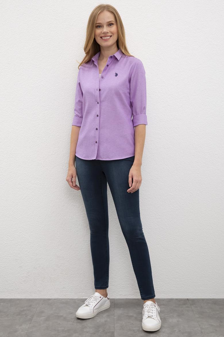 Kadın Mor Gömlek Uzunkol Basic - 50231191054