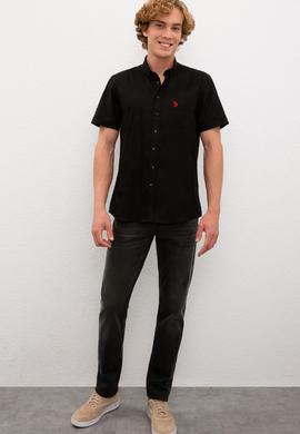 Erkek Siyah Gömlek Kısakol - 50200533057