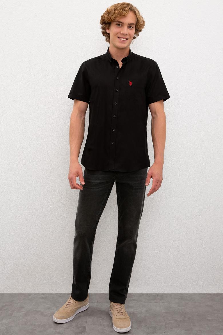 Erkek Siyah Gömlek Kısakol - 50200533057