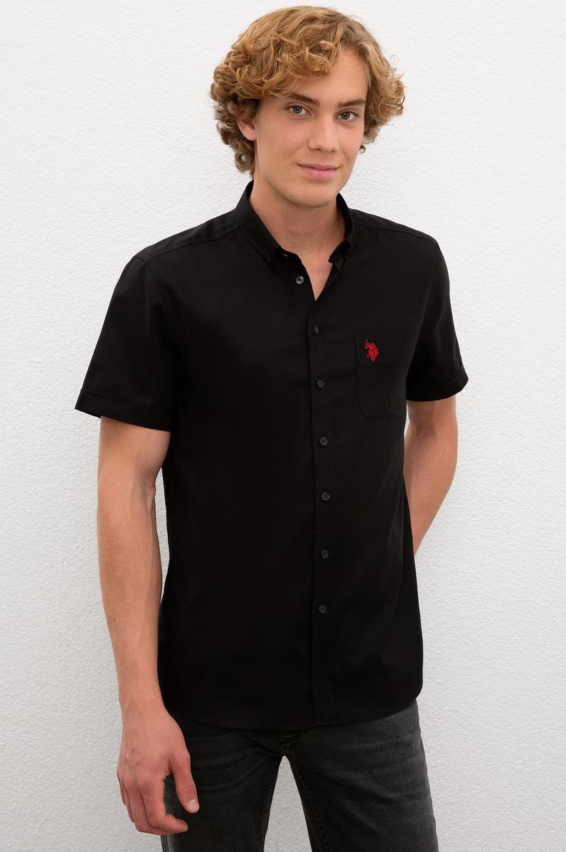 Erkek Siyah Gömlek Kısakol