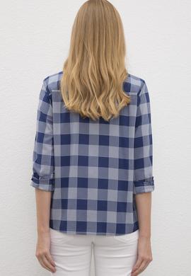 Kadın Lacivert Gömlek Uzunkol - 50219263003