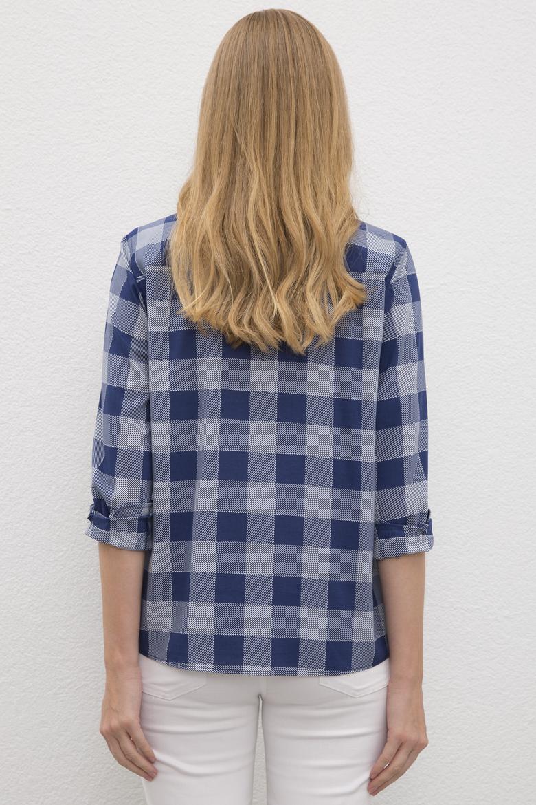 Kadın Lacivert Gömlek Uzunkol - 50219263003