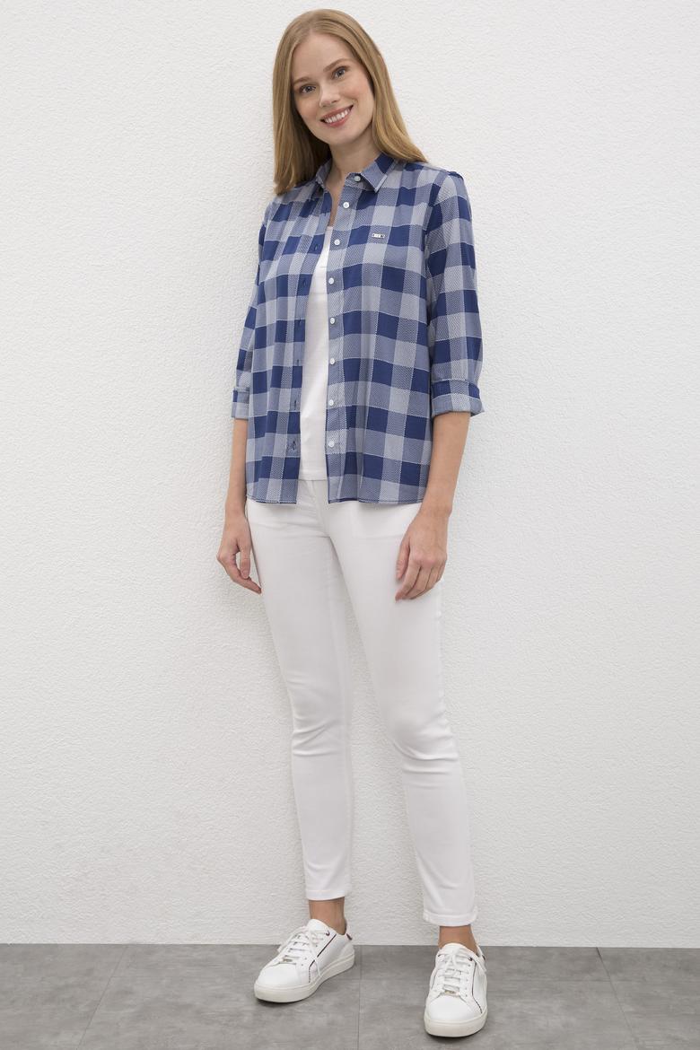 Kadın Lacivert Gömlek Uzunkol - 50219263003