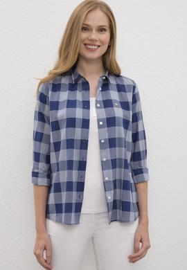 Kadın Lacivert Gömlek Uzunkol - 50219263003