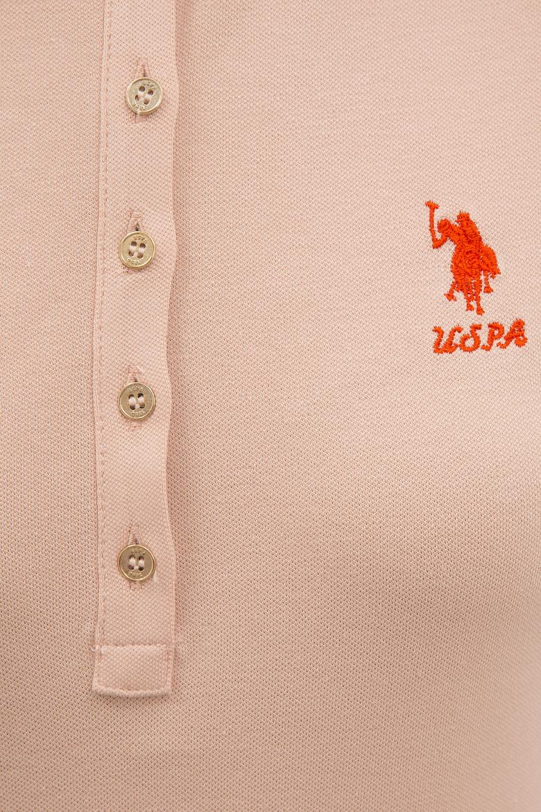 Kadın Pudra Polo Yaka T-Shirt Basic - 50217591193