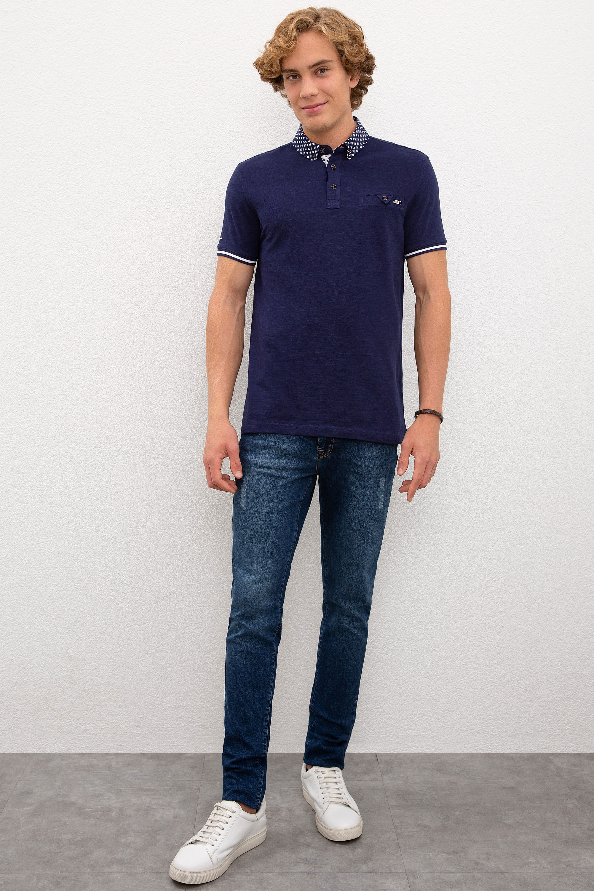 Erkek Lacivert Polo Yaka T-Shirt