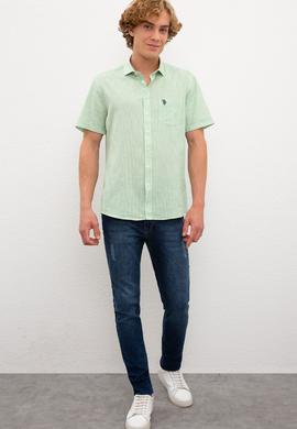 Erkek Yeşil Gömlek Kısakol - 50200694028