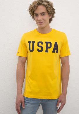 Erkek Koyu Sarı  Bisiklet Yaka T-Shirt Basic - 50216452082