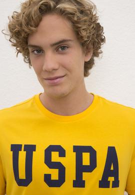 Erkek Koyu Sarı  Bisiklet Yaka T-Shirt Basic - 50216452082