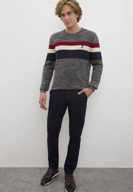 Erkek Gri Melanj Bisiklet Yaka Triko Kazak - 50205672001