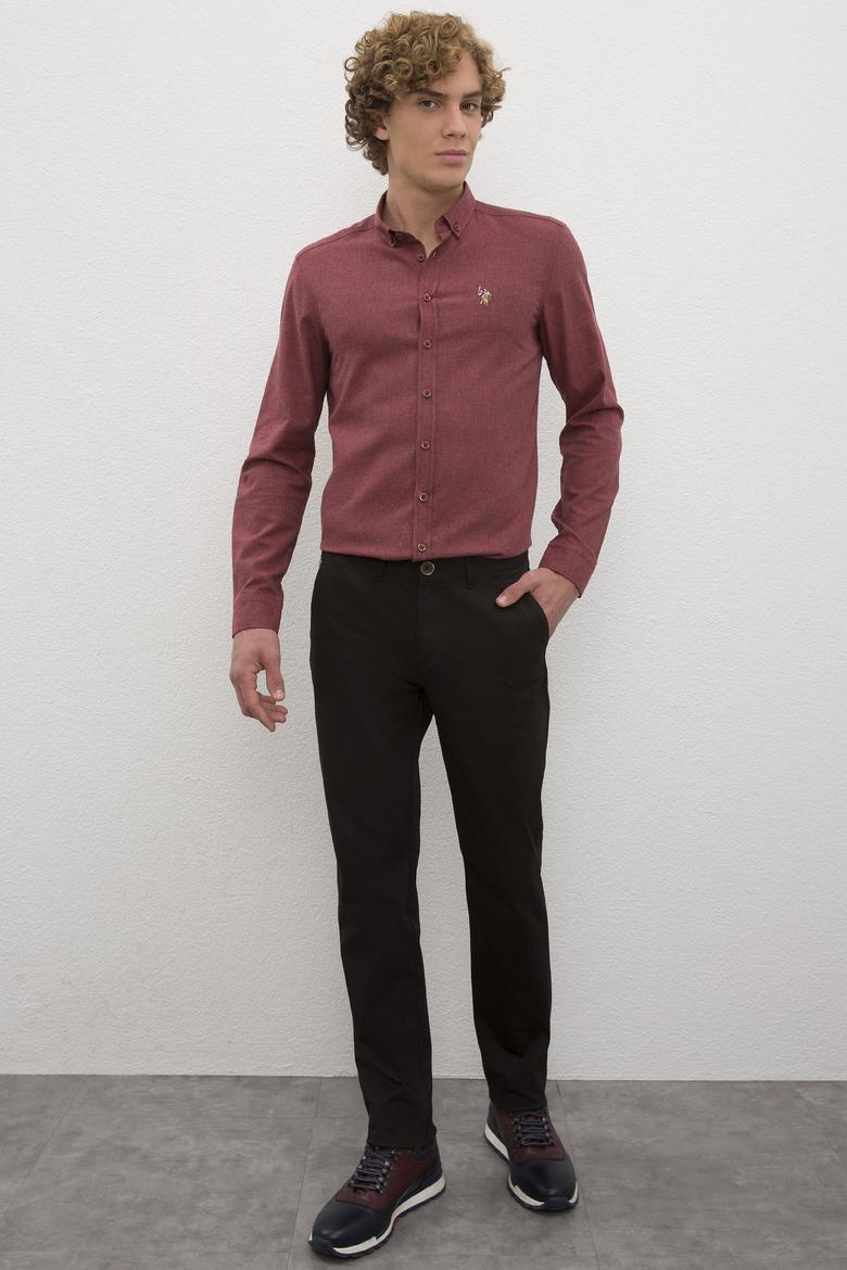 Erkek Koyu Kahverengi Kanvas Pantolon