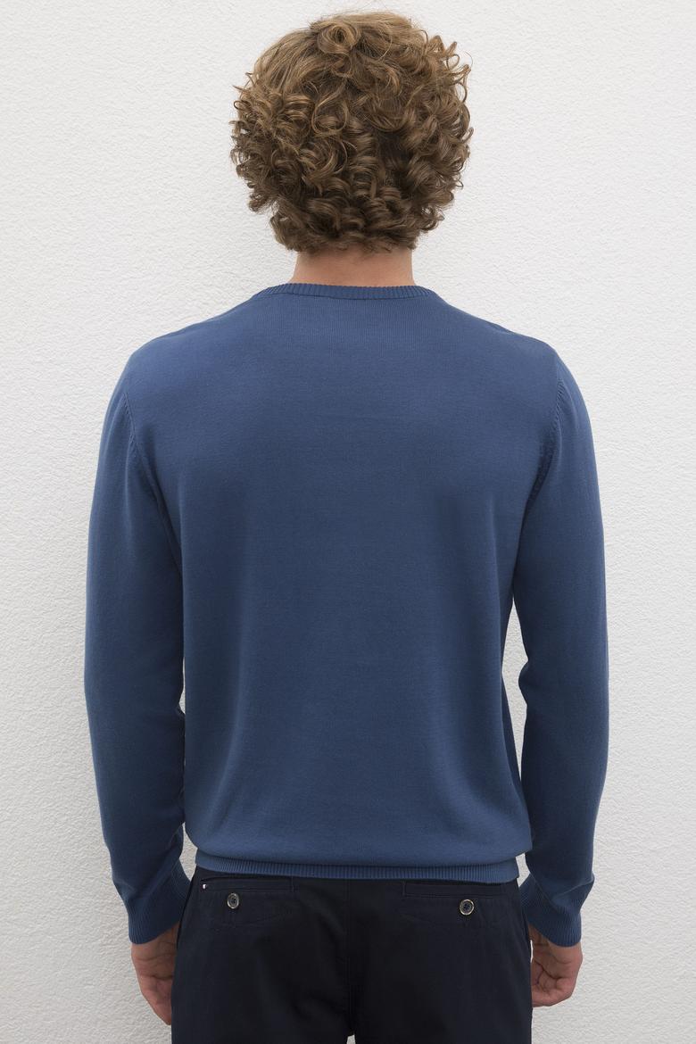 Erkek İndigo Basic Kazak - 50206745036