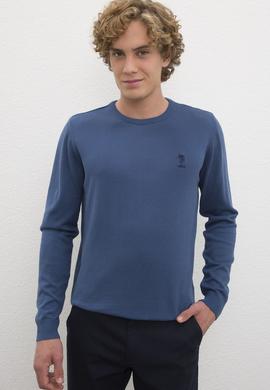 Erkek İndigo Basic Kazak - 50206745036