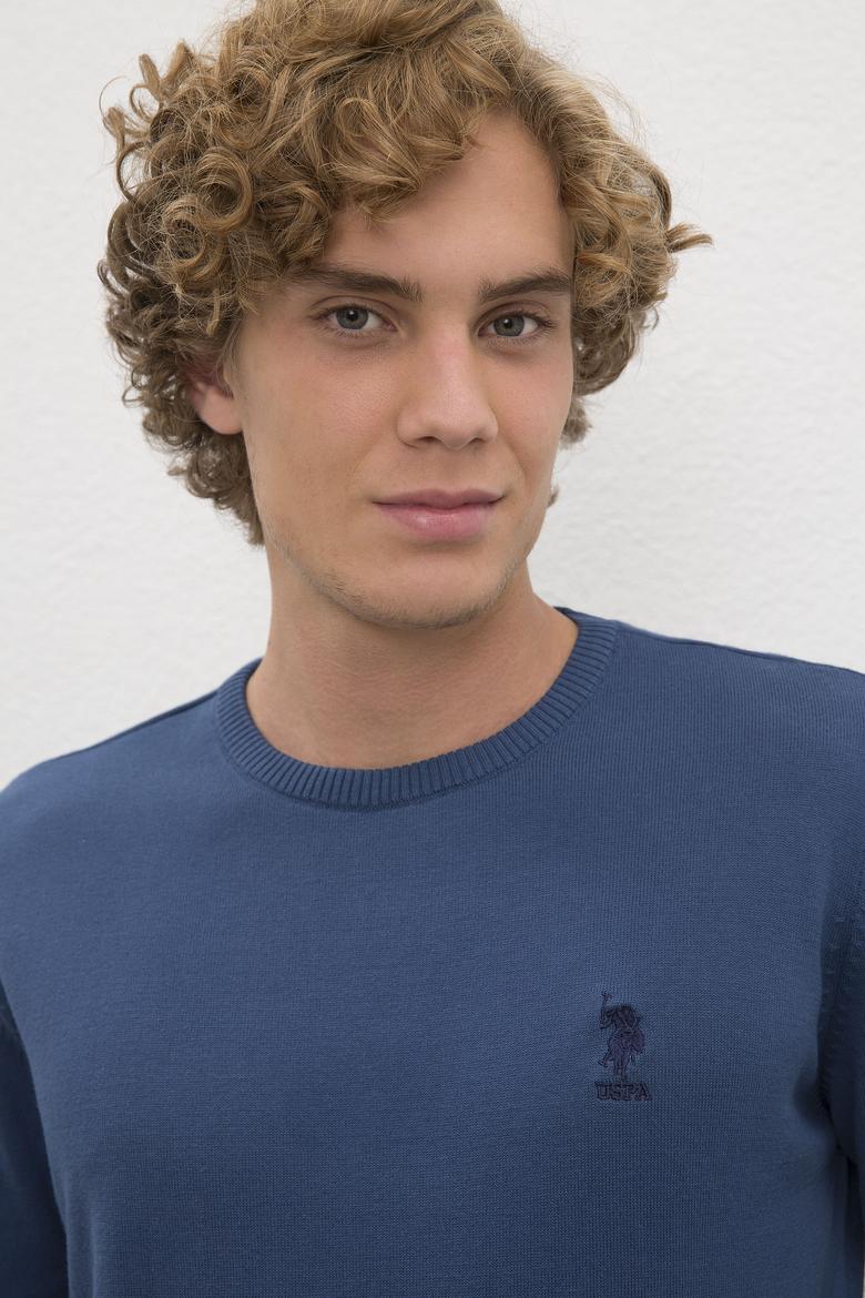 Erkek İndigo Basic Kazak - 50206745036