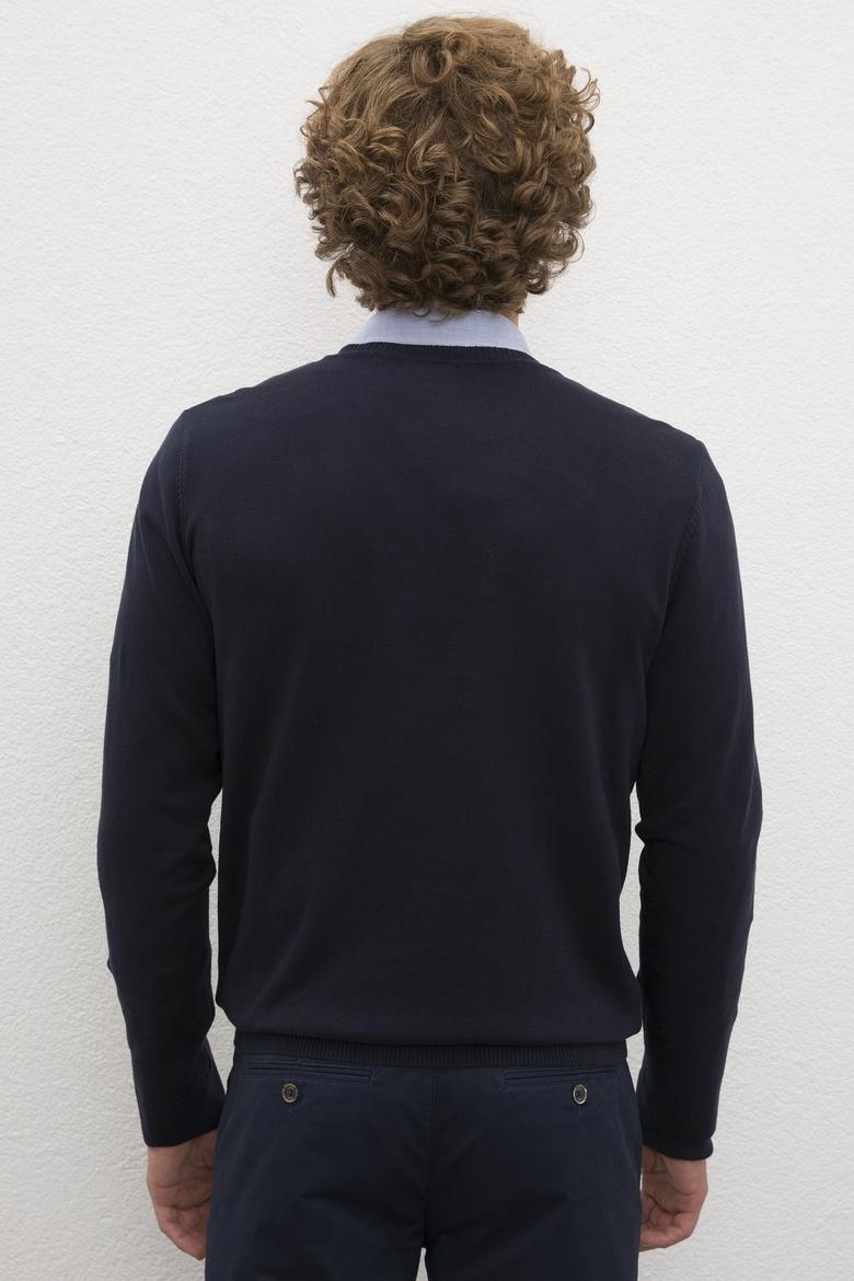 Erkek Lacivert Basic Kazak - 50206747091