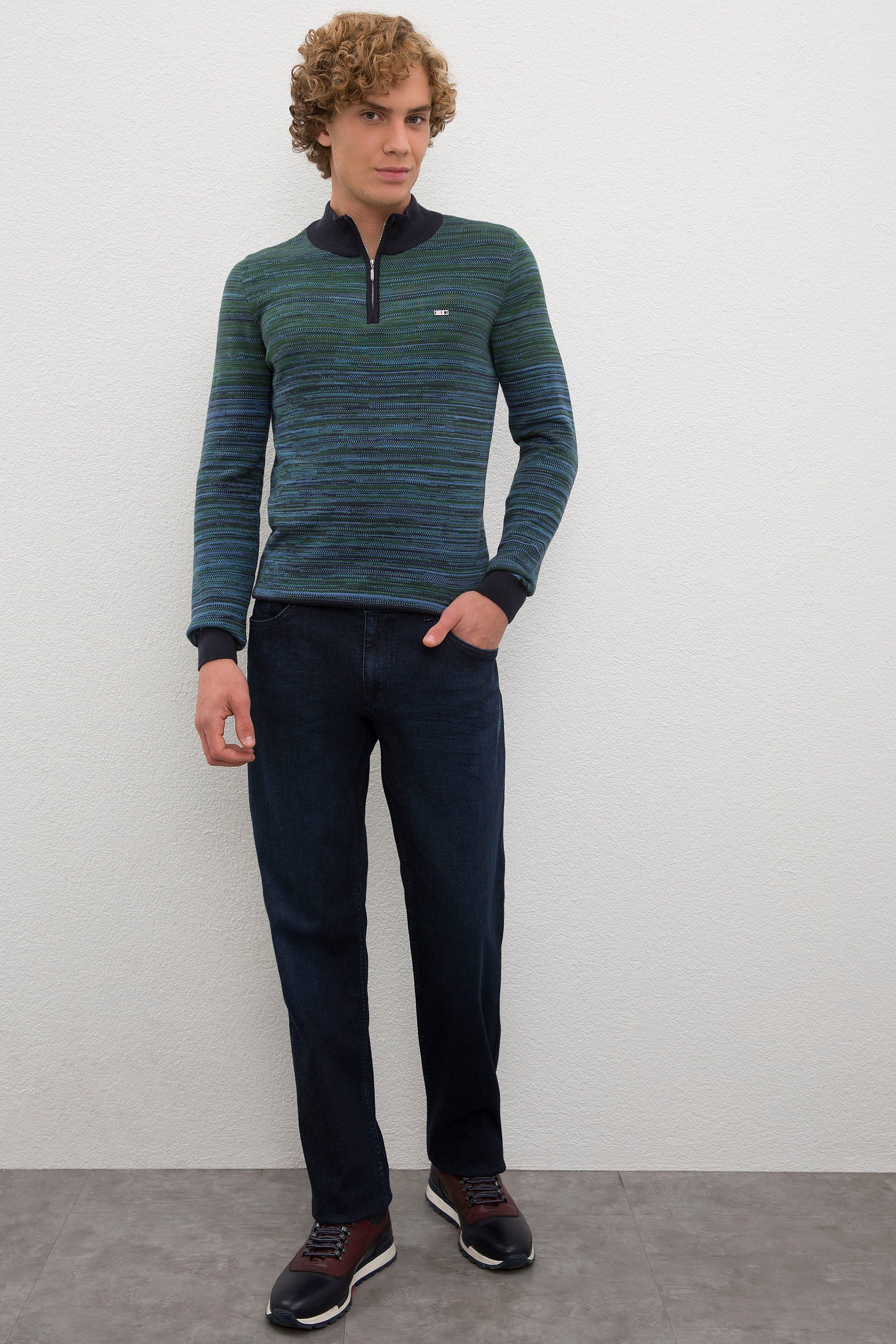 Erkek Mavi Denim Pantolon