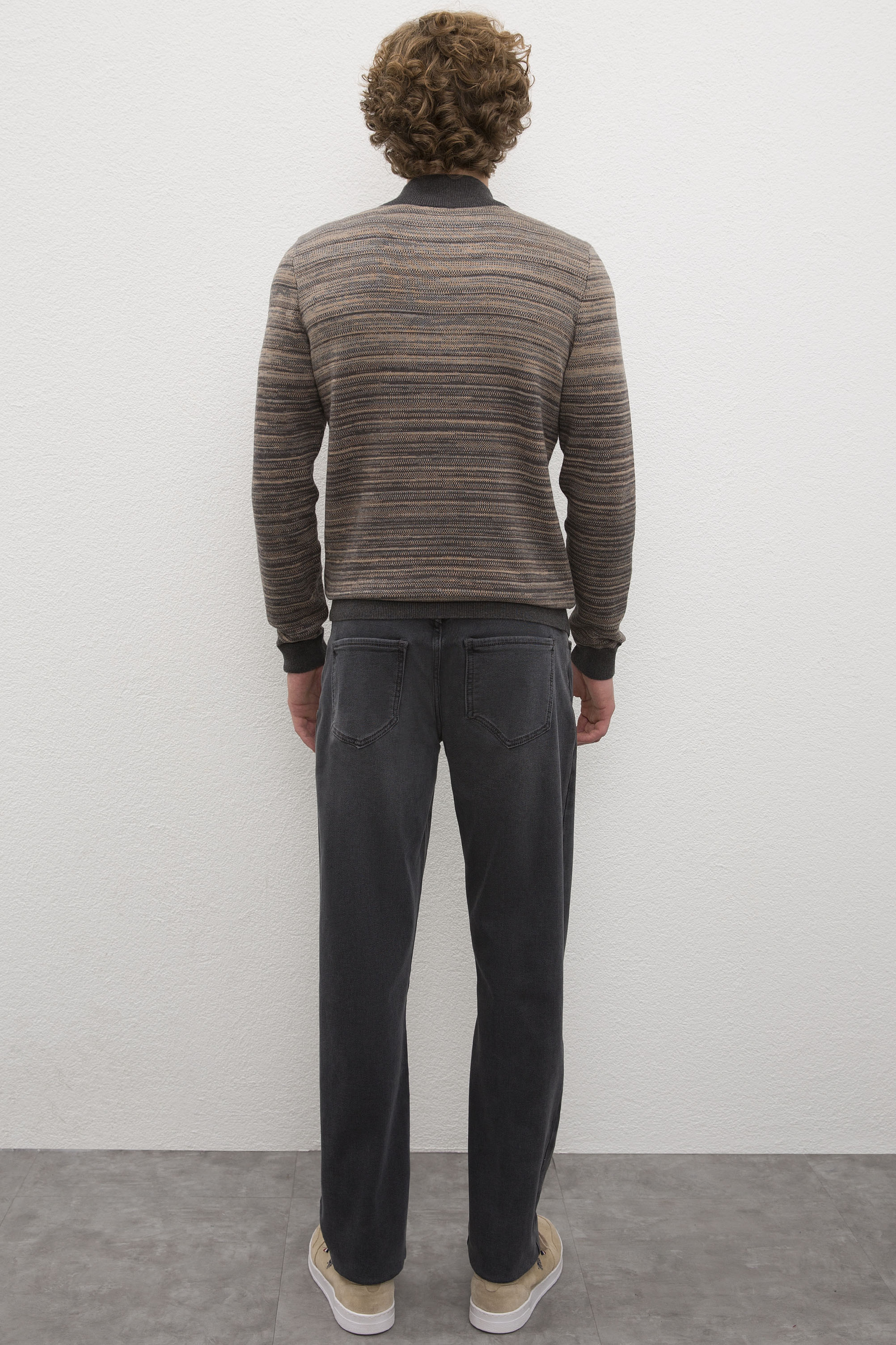 Erkek Gri Denim Pantolon - Image 4