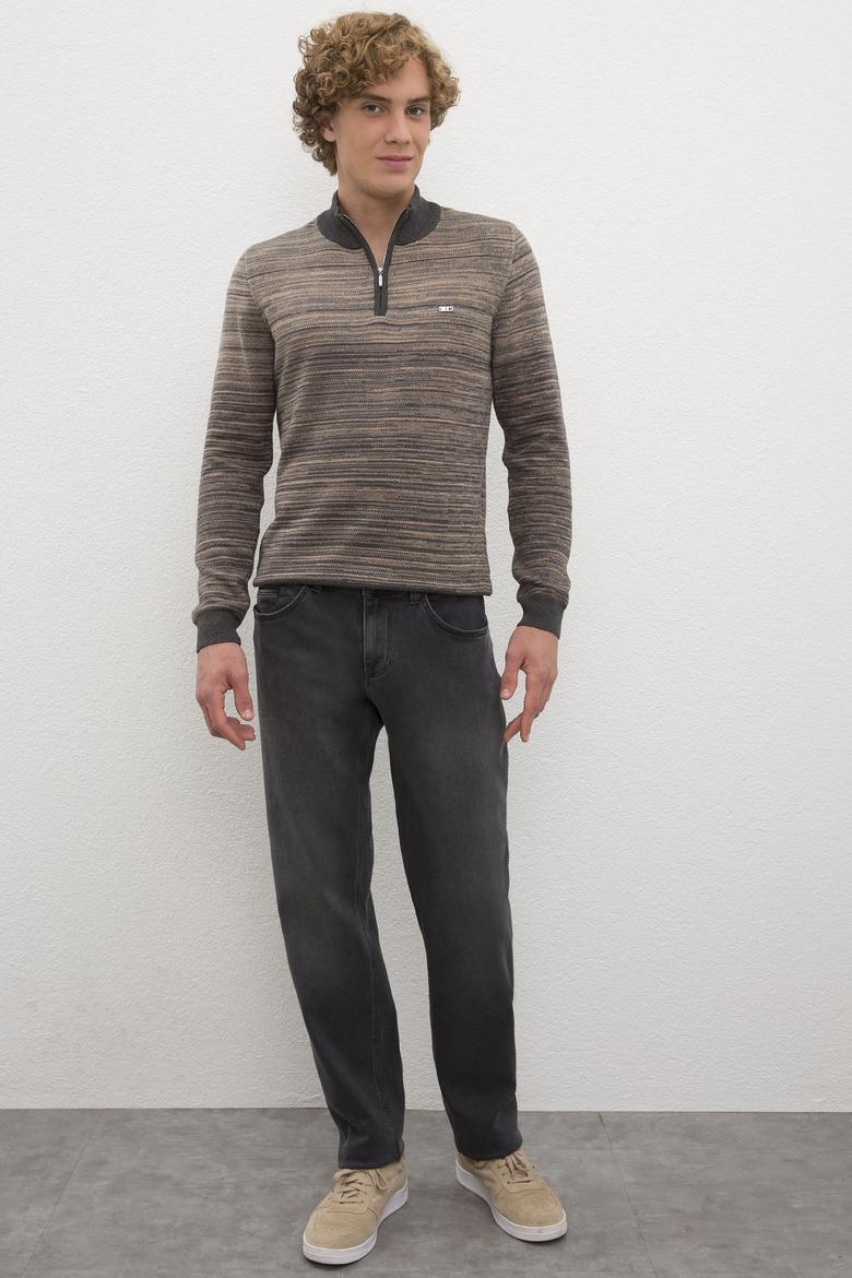 Erkek Gri Denim Pantolon