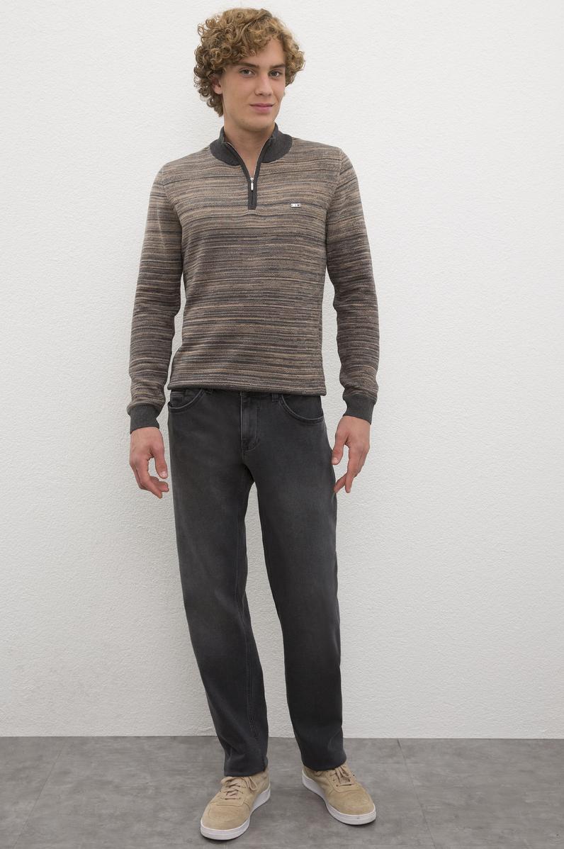 Erkek Gri Denim Pantolon