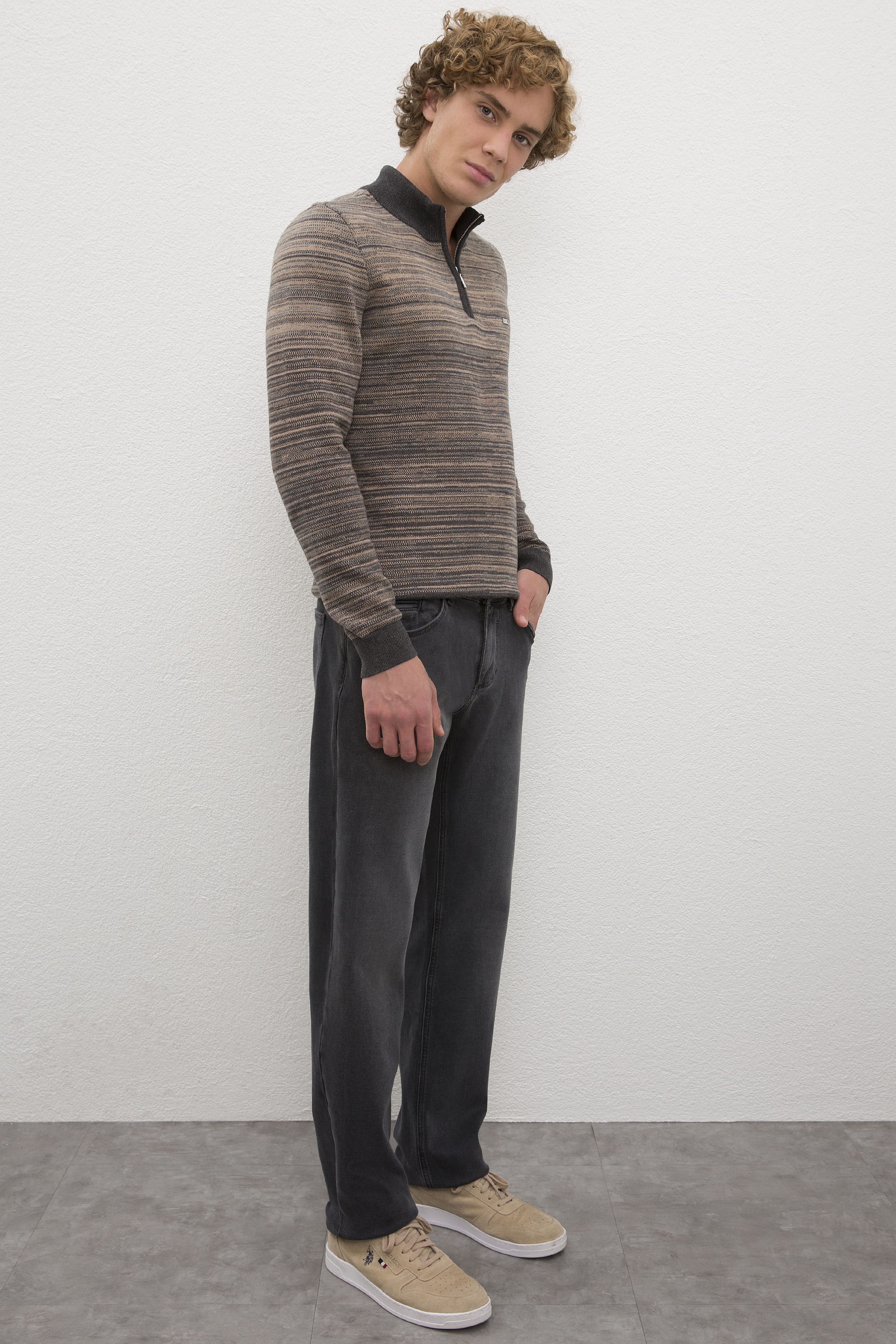 Erkek Gri Denim Pantolon - Image 2